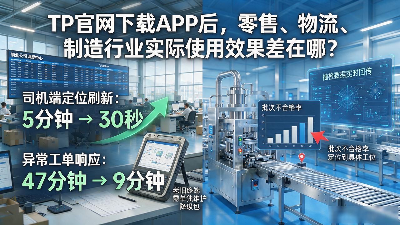 TP官网下载APP后，零售、物流、制造行业实际使用效果差在哪