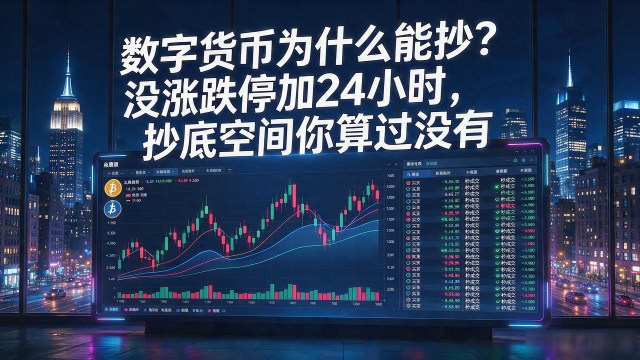 数字货币为什么能抄？没涨跌停加24小时，抄底空间你算过没有