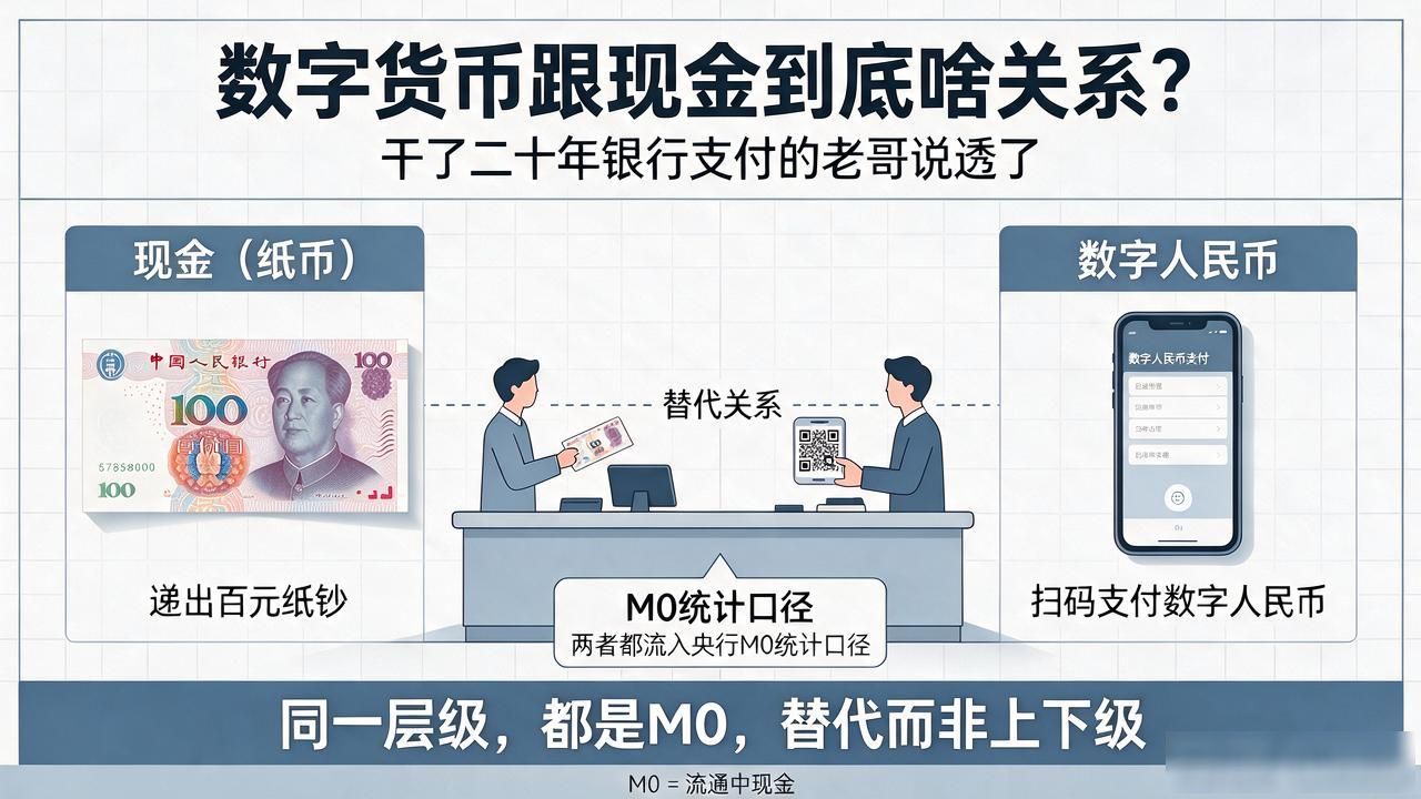 数字货币跟现金到底啥关系？干了二十年银行支付的老哥说透了