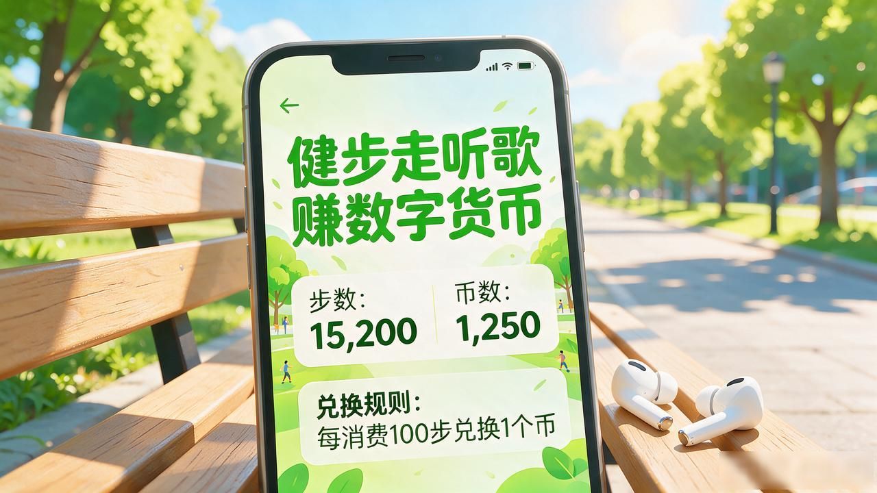 健步走听歌赚数字货币，走路App实测一个月能挣多少钱