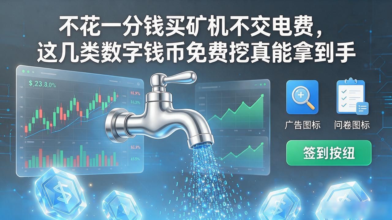 不花一分钱买矿机不交电费，这几类数字货币免费挖真能拿到手