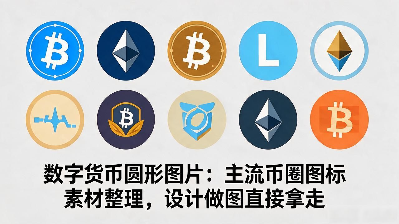 数字货币圆形图片大全：主流币圈图标素材整理，设计做图直接拿走