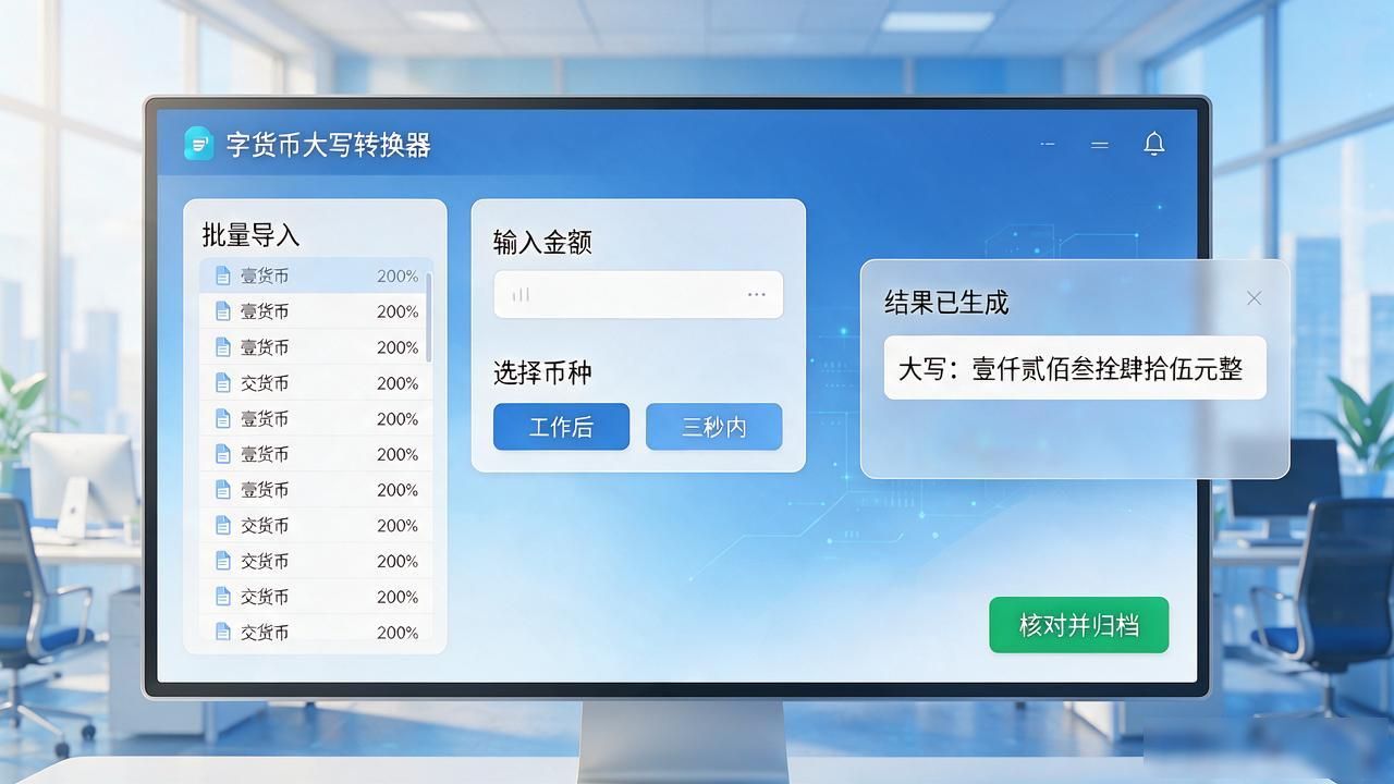 财务对账总卡在这步：数字货币金额转中文大写，一个工具全解决