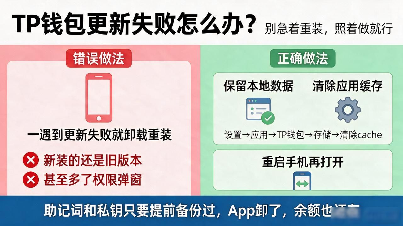 TP钱包官网下载后遇到更新问题怎么办？别急着重装，照着做就行